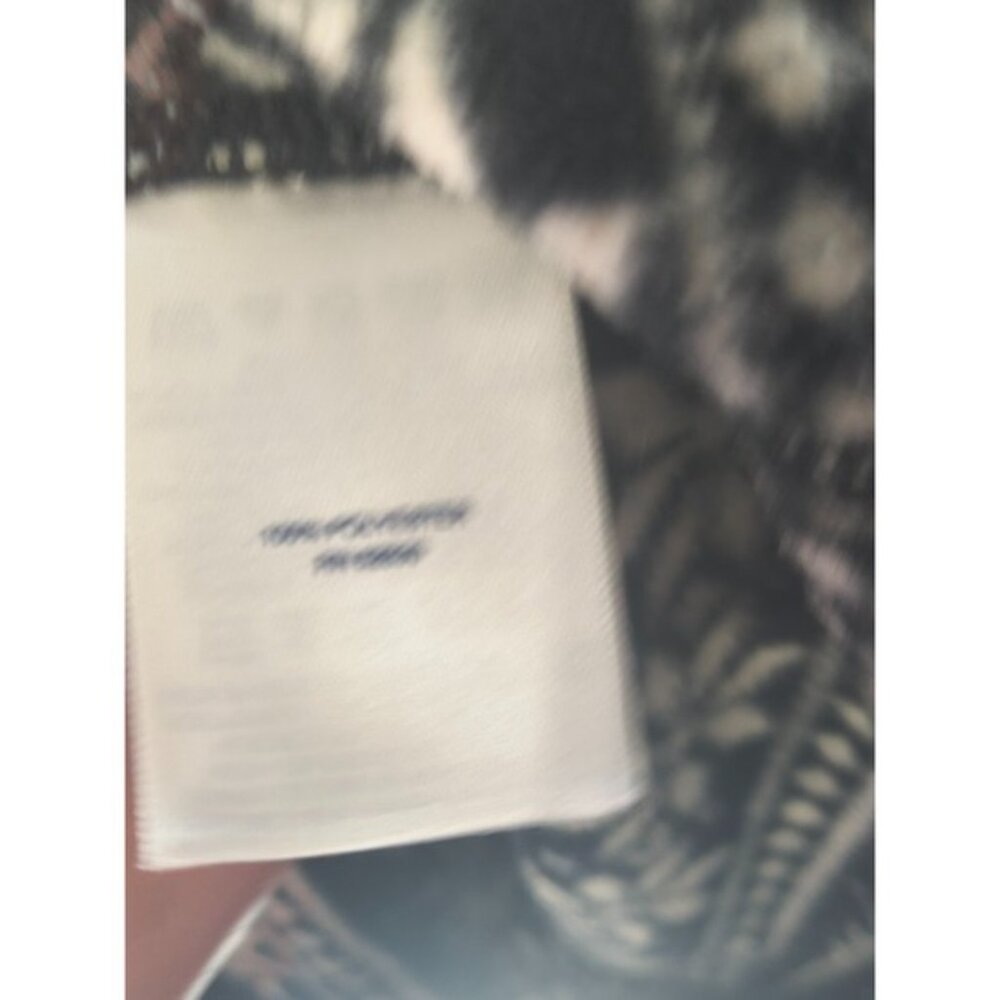 Land's End 1/4 Zip Pullover Fleece Women's Size XS Black & White Holiday Pattern - Picture 4 of 6